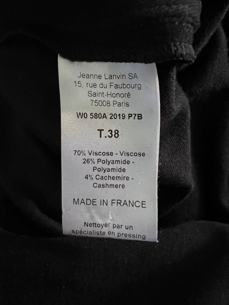 Vintage Lanvin Paris Black Jumpsuit, Size 38 For Sale 3