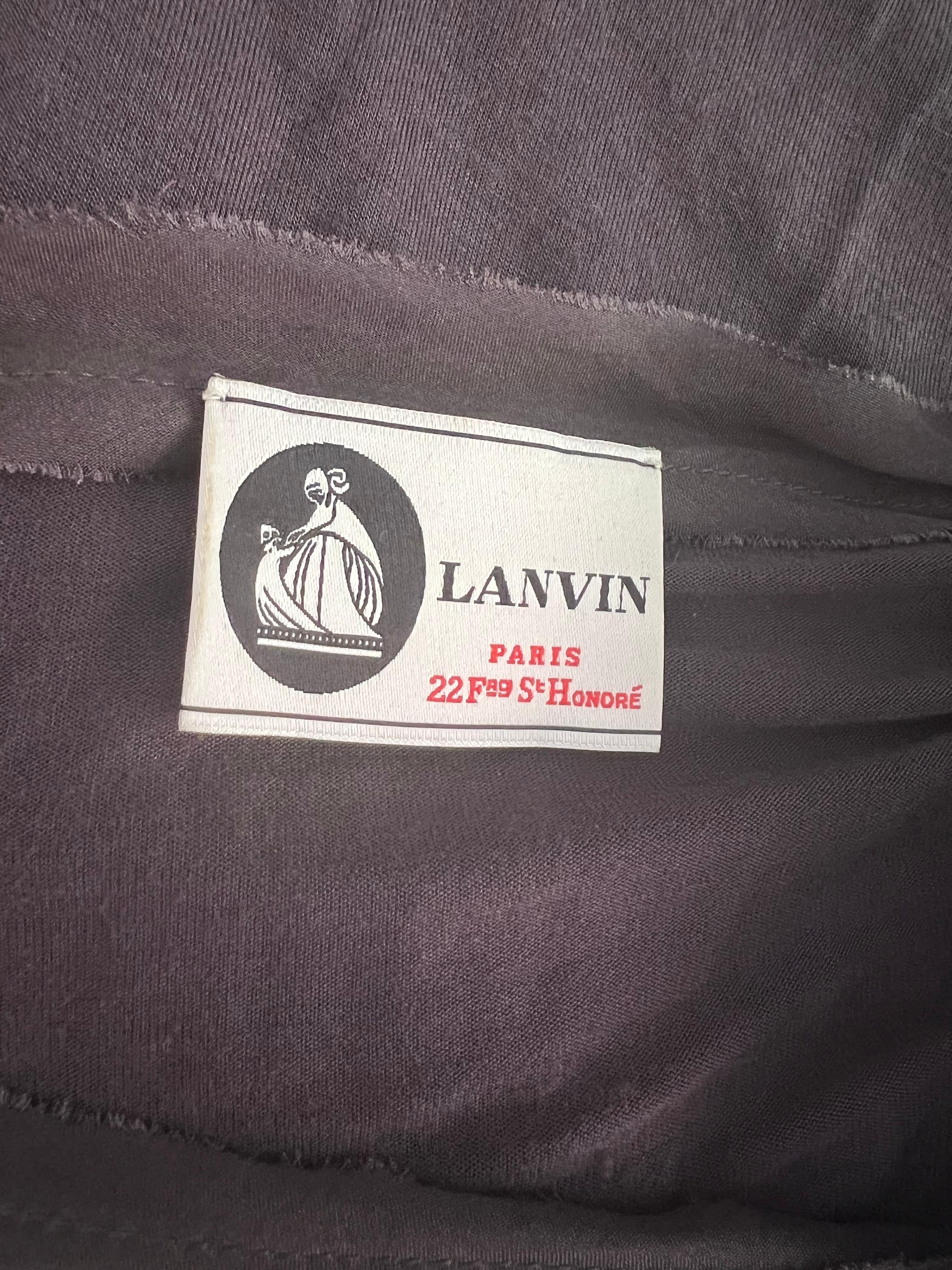 Vintage Lanvin Paris Brown Midi Dress, Size Small For Sale 5