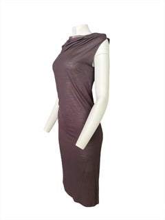 Vintage Lanvin Paris Brown Midi Dress, Size Small