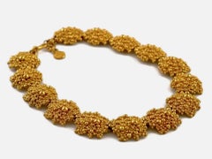 Vintage LANVIN PARIS Bubble Coral Link Choker Necklace