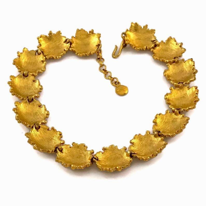 Vintage LANVIN PARIS Bubble Coral Link Choker Necklace For Sale 1