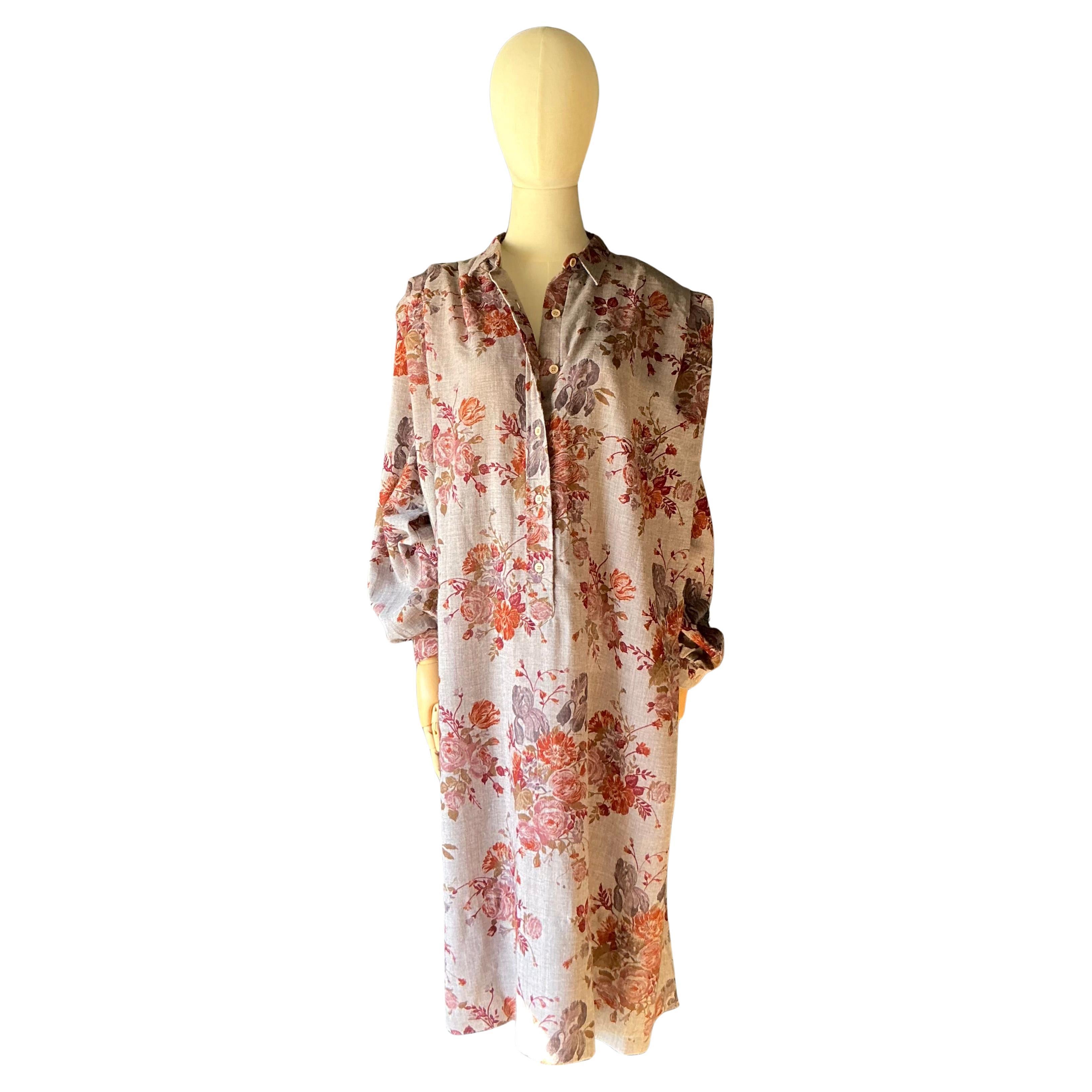 Vintage Lanvin Paris Floral Tunic Dress