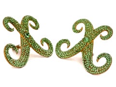 Vintage LANVIN Paris Runway Peridot Cross Earrings