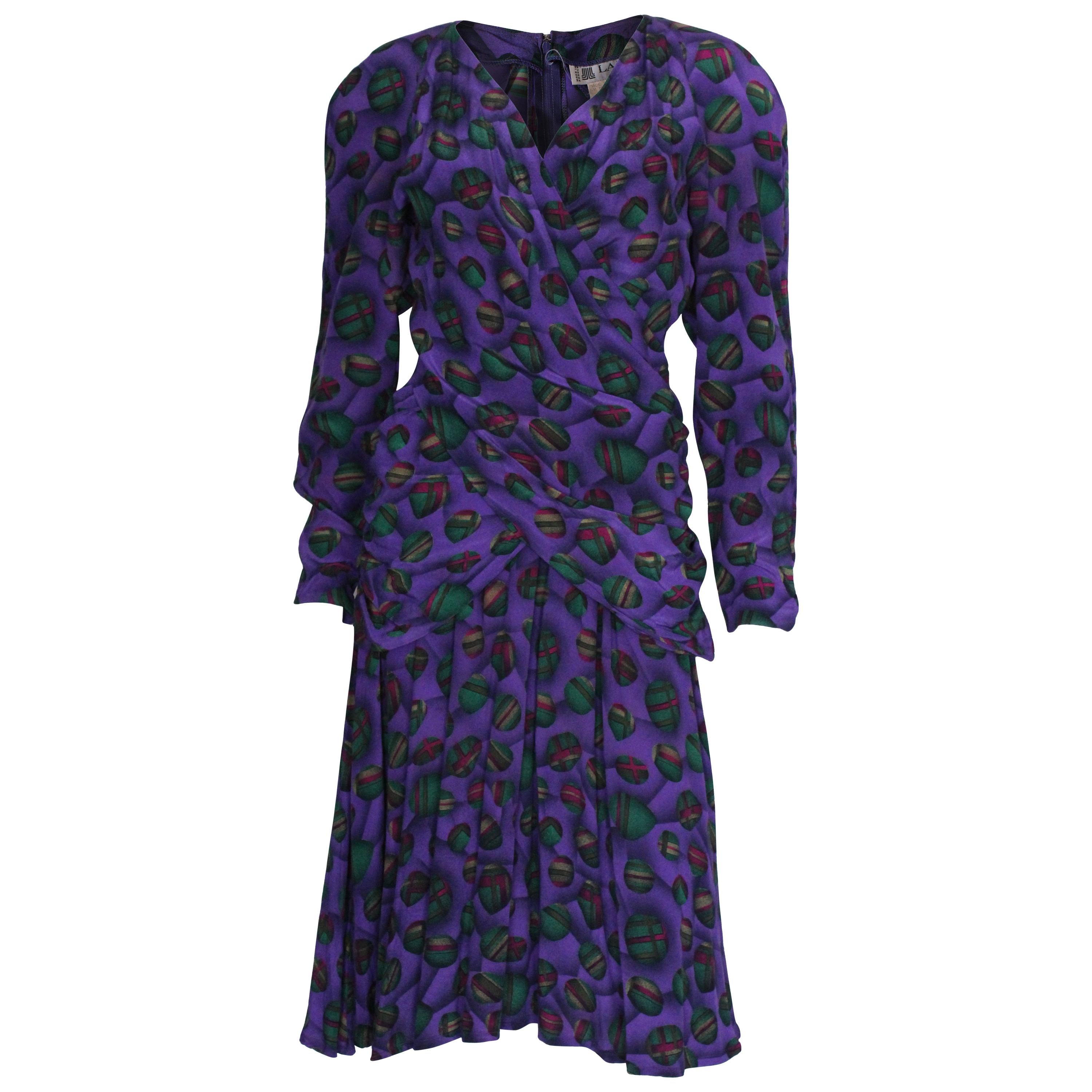 Vintage Lanvin Paris Silk Dress For Sale