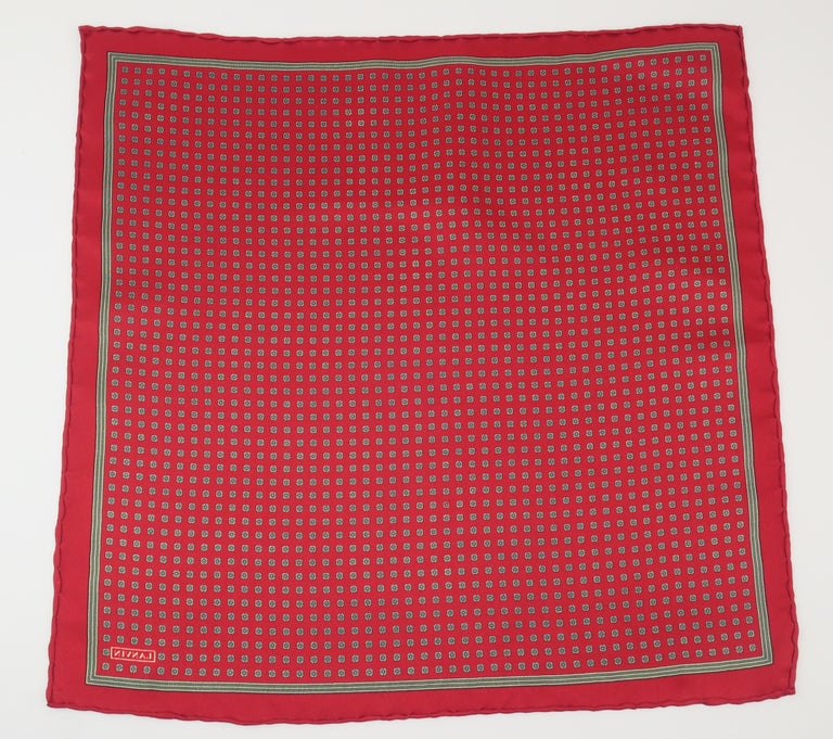 Vintage Lanvin Red and Green Silk Pocket Square Scarf at 1stDibs ...