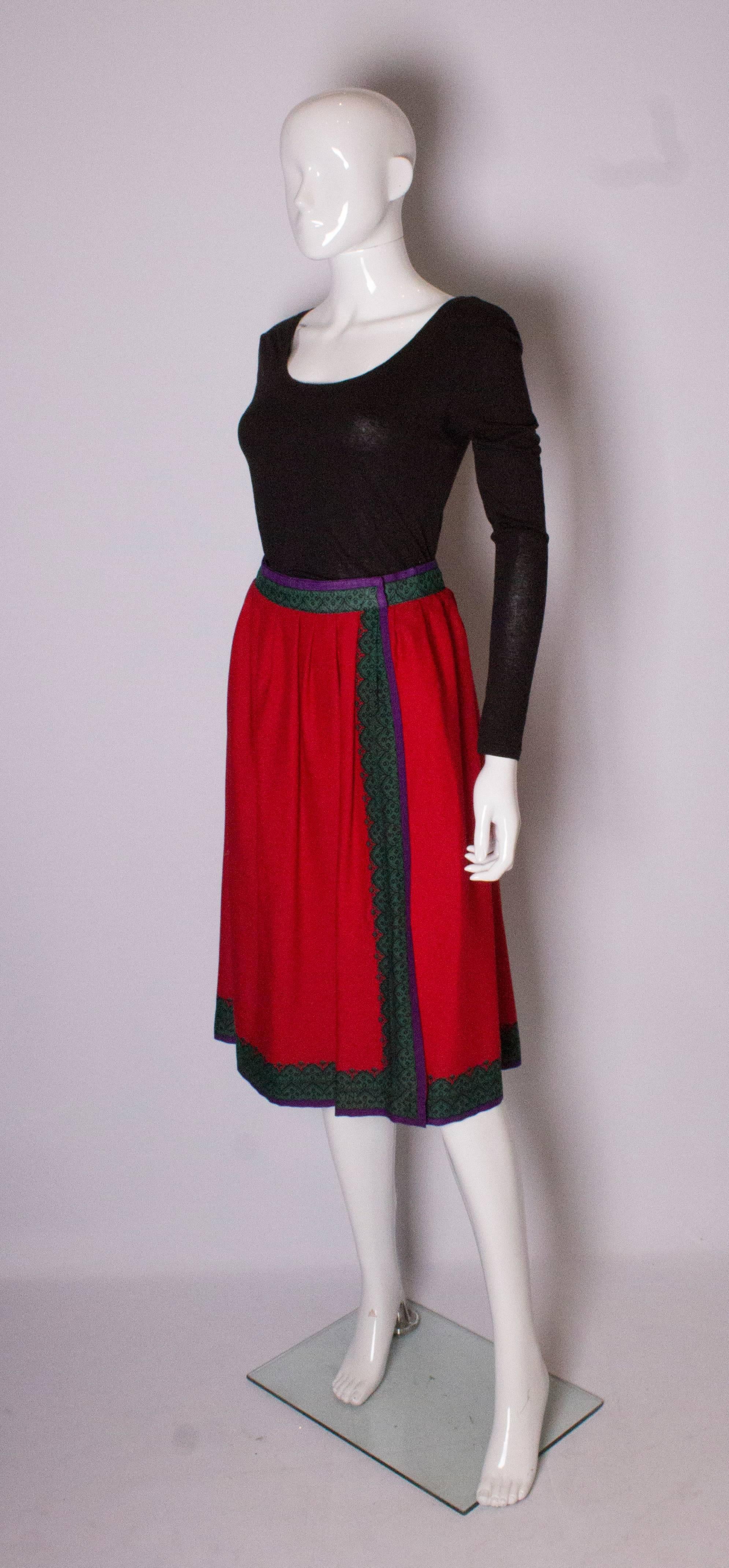 Vintage Lanvin Wrap Around Skirt In Good Condition For Sale In London, GB