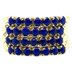 Vintage Lapis and Yellow Gold Hinged Statement/ Fashion Ring