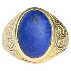 Vintage Lapislazuli und 18 Karat Gold Siegelring