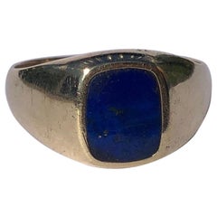 Vintage Lapis Lazuli an 9 Carat Gold Signet Ring
