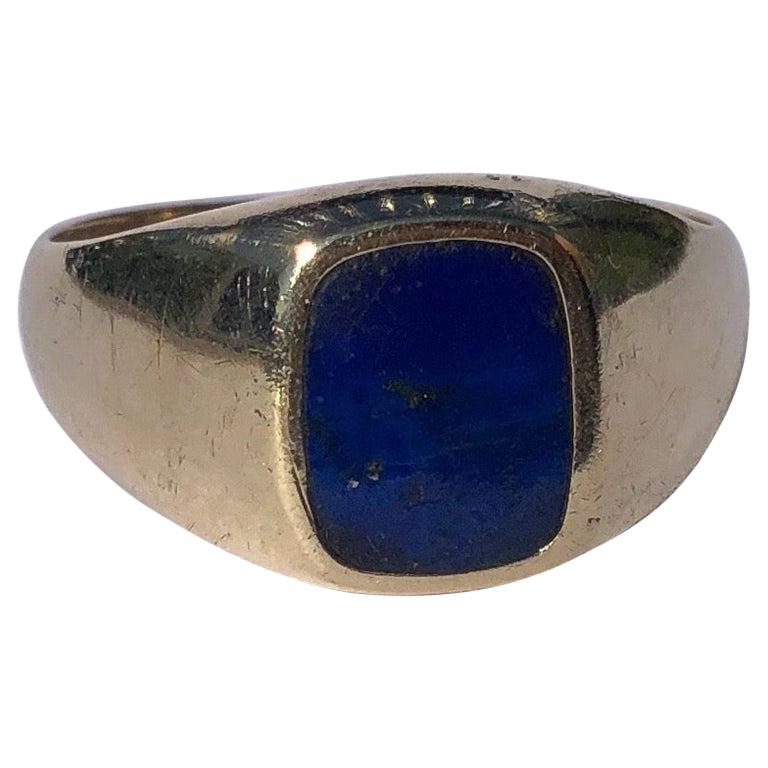 Vintage Lapis Lazuli an 9 Carat Gold Signet Ring