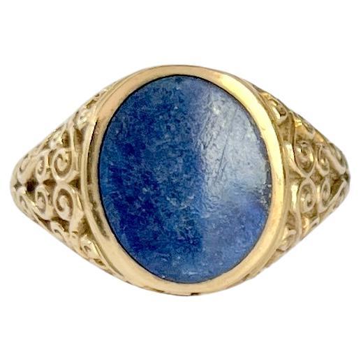 Vintage Lapis Lazuli an 9 Carat Gold Signet Ring