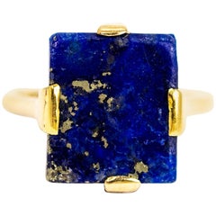 Vintage Lapis Lazuli and 9 Carat Gold Ring