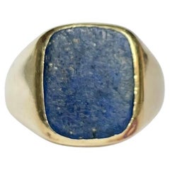 Vintage Lapis Lazuli and 9 Carat Gold Signet Ring