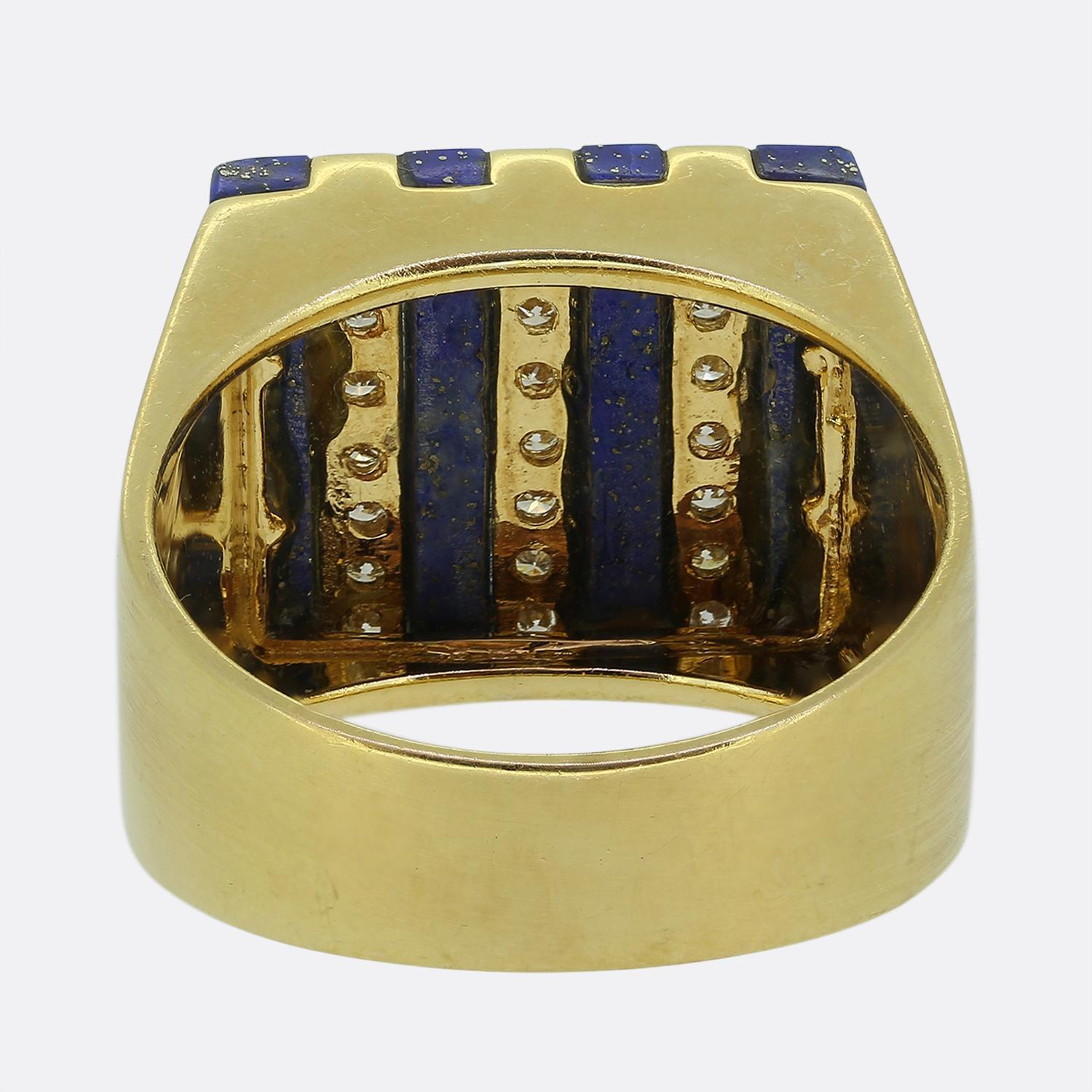 Anello vintage con lapislazzuli e diamanti In condizioni buone in vendita a London, GB
