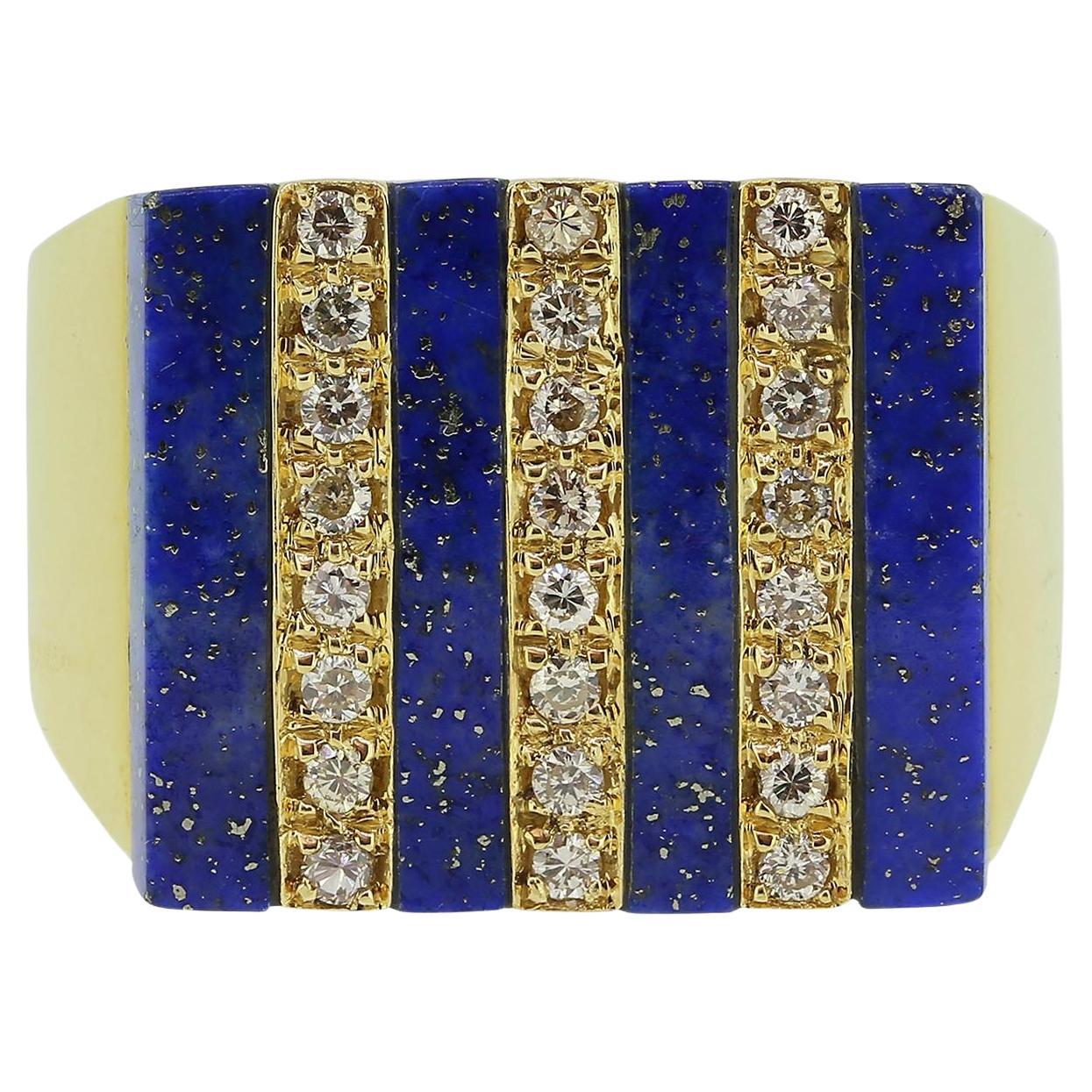 Vintage Lapis Lazuli and Diamond Ring