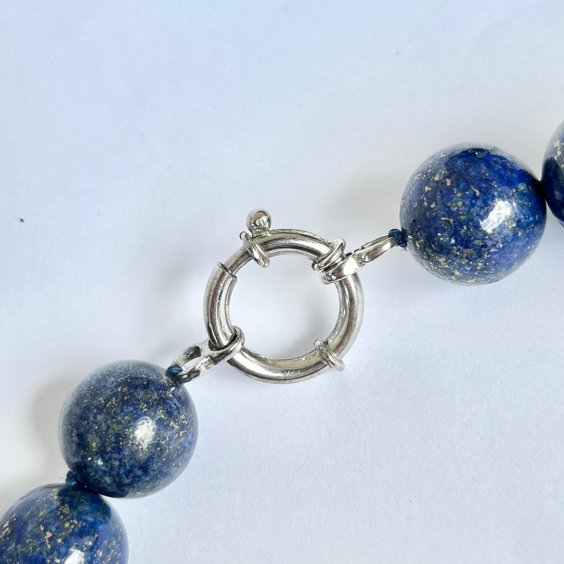 Modern Vintage Lapis Lazuli Beaded Necklace