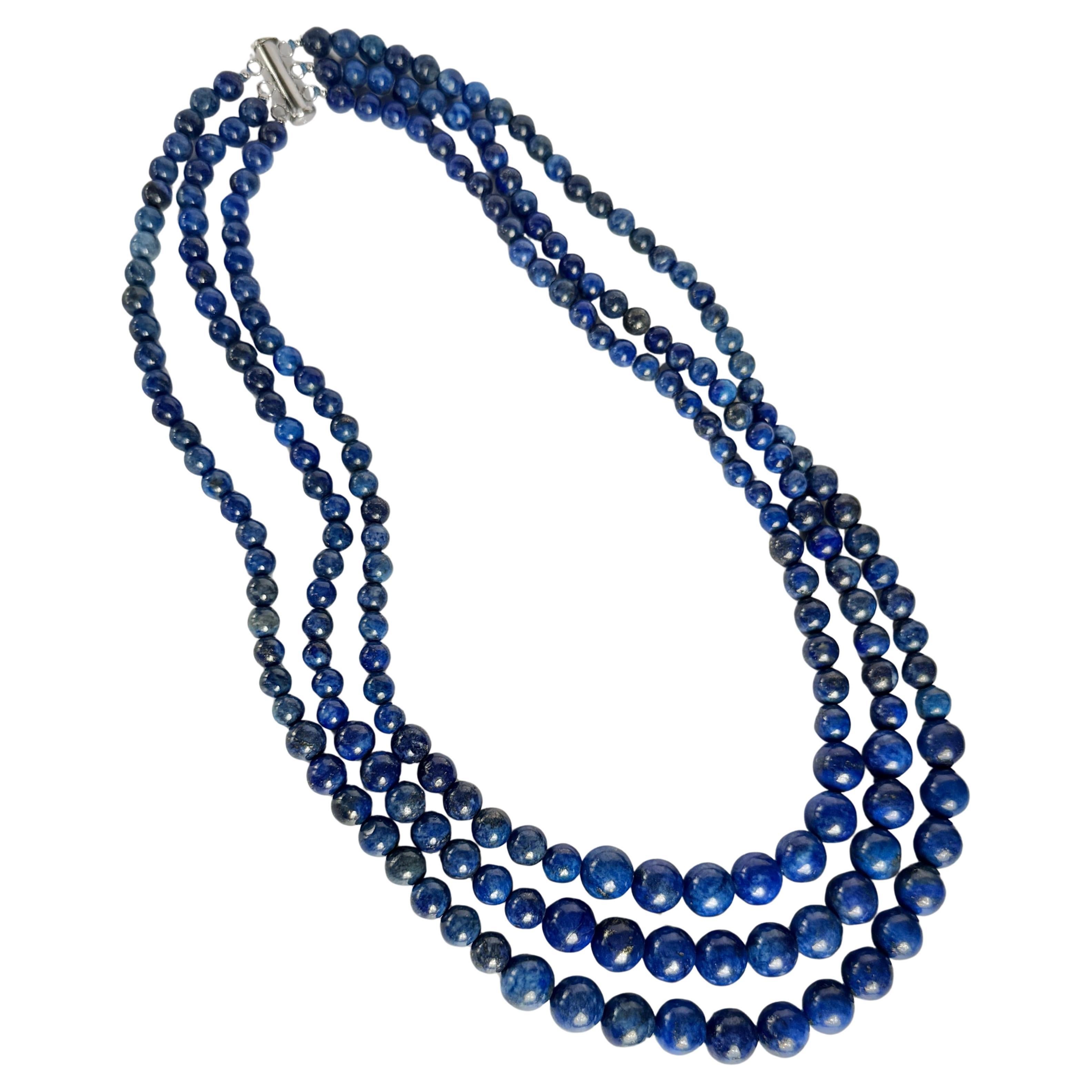 Collier vintage en perles de lapis-lazuli