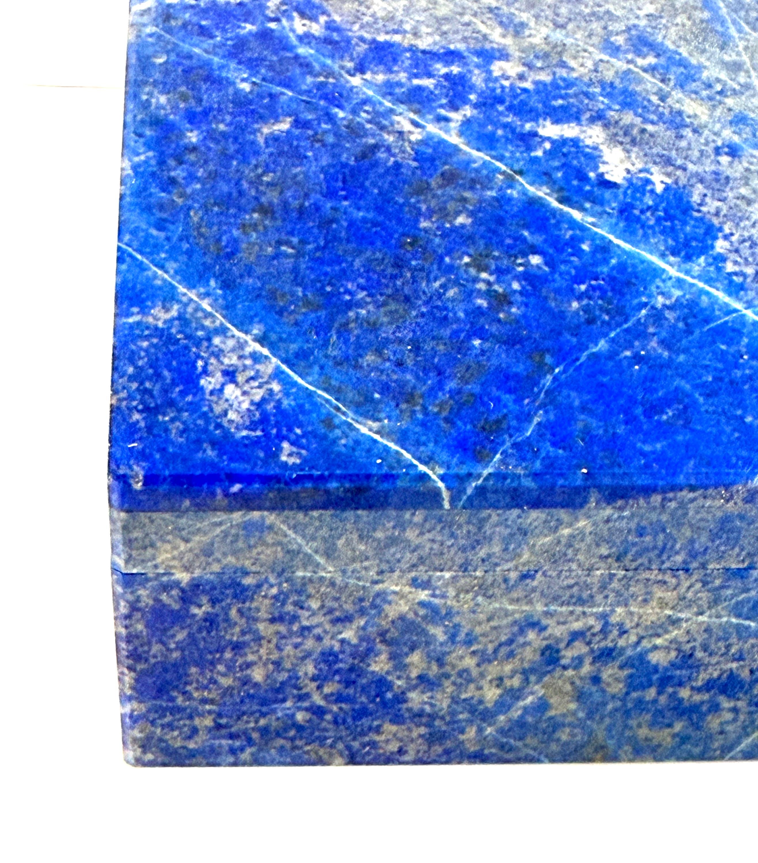 Hand-Crafted Vintage Lapis Lazuli Box For Sale