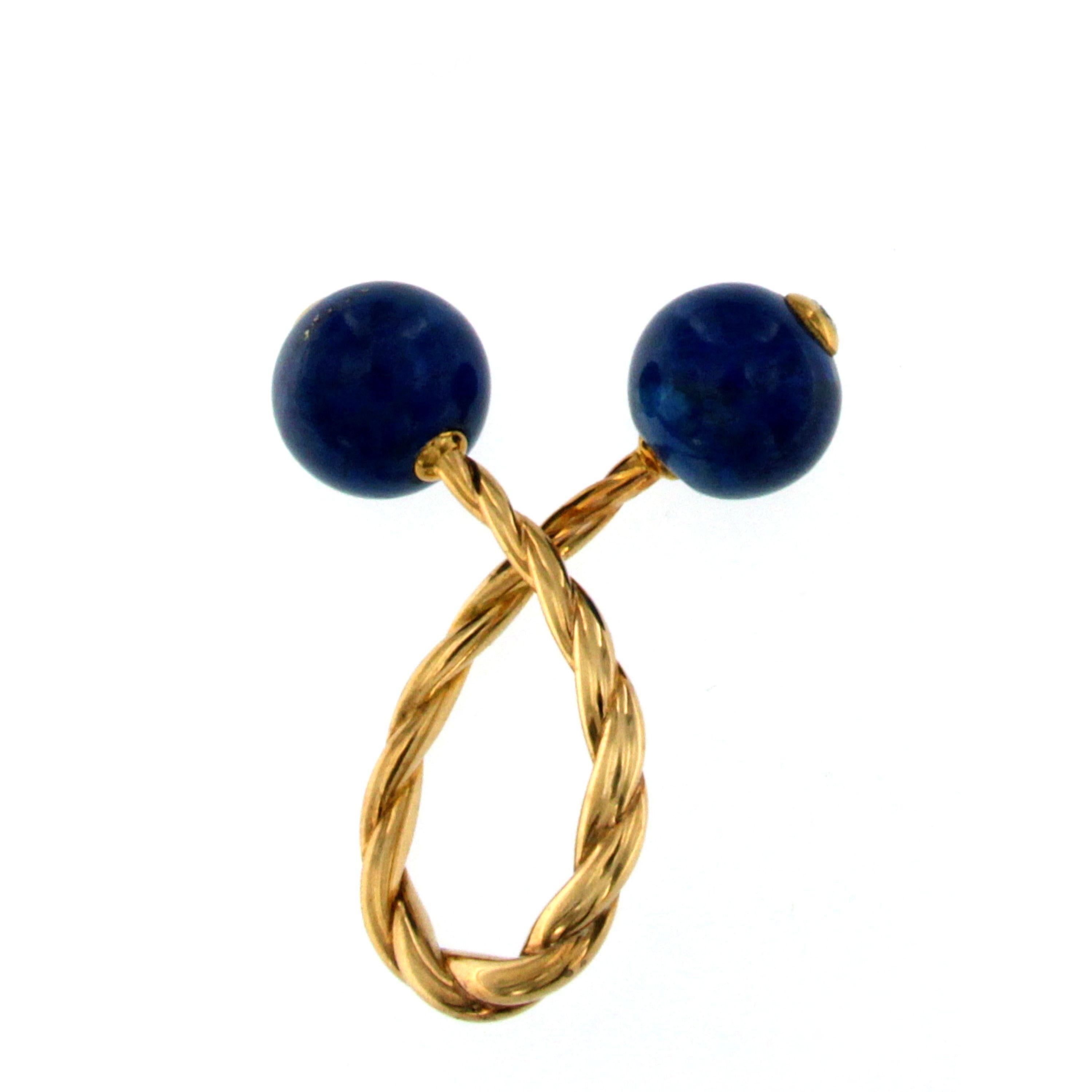Round Cut Vintage Lapis Lazuli Diamond Gold Key Ring