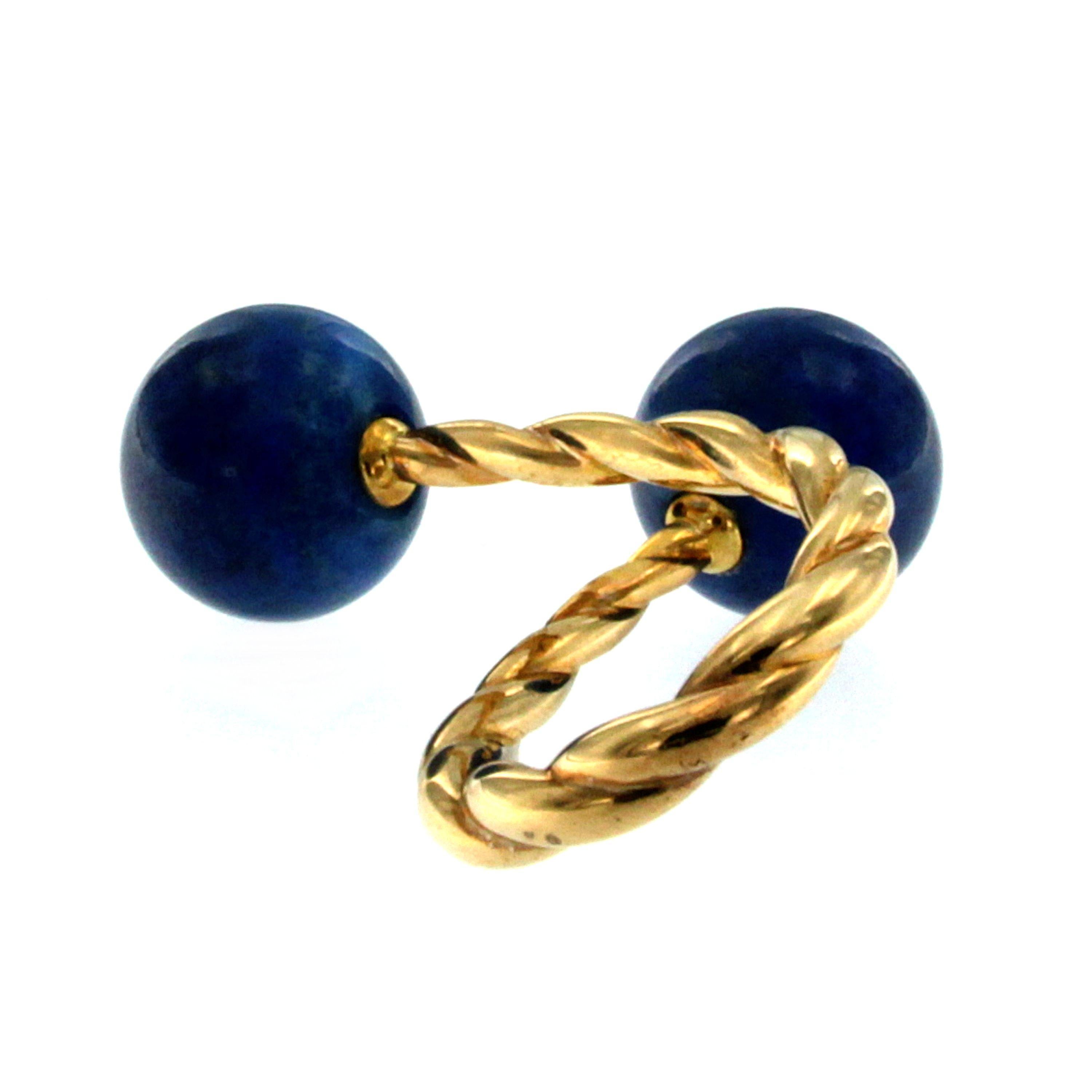 Women's or Men's Vintage Lapis Lazuli Diamond Gold Key Ring