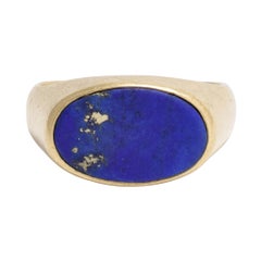 Vintage Lapis Lazuli Gold Signet Ring