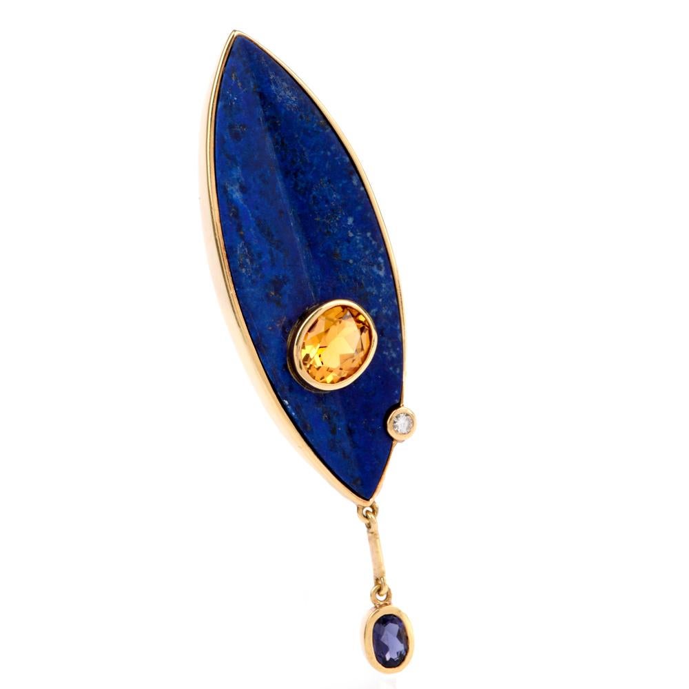 lapis lazuli brooch