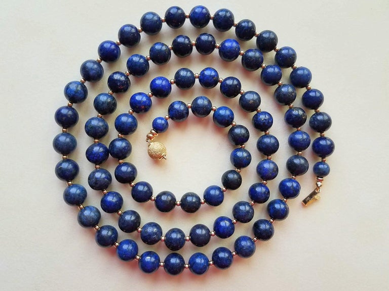 Art Deco Vintage Lapis Lazuli Necklace For Sale