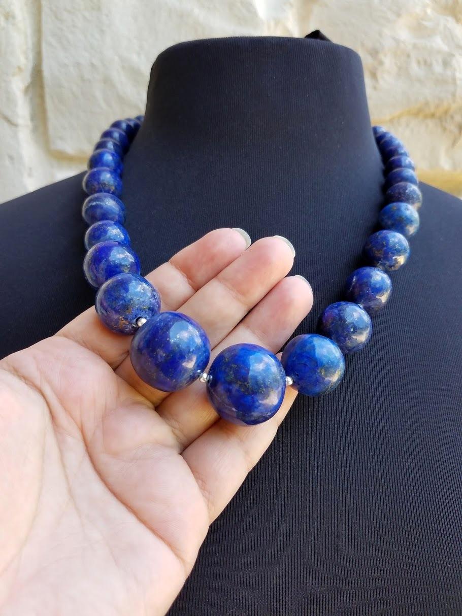 Halskette mit Lapislazuli im Zustand „Gut“ im Angebot in Chesterland, OH