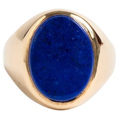 Vintage Lapis Lazuli Signet Ring, a Perfect Gift for Him