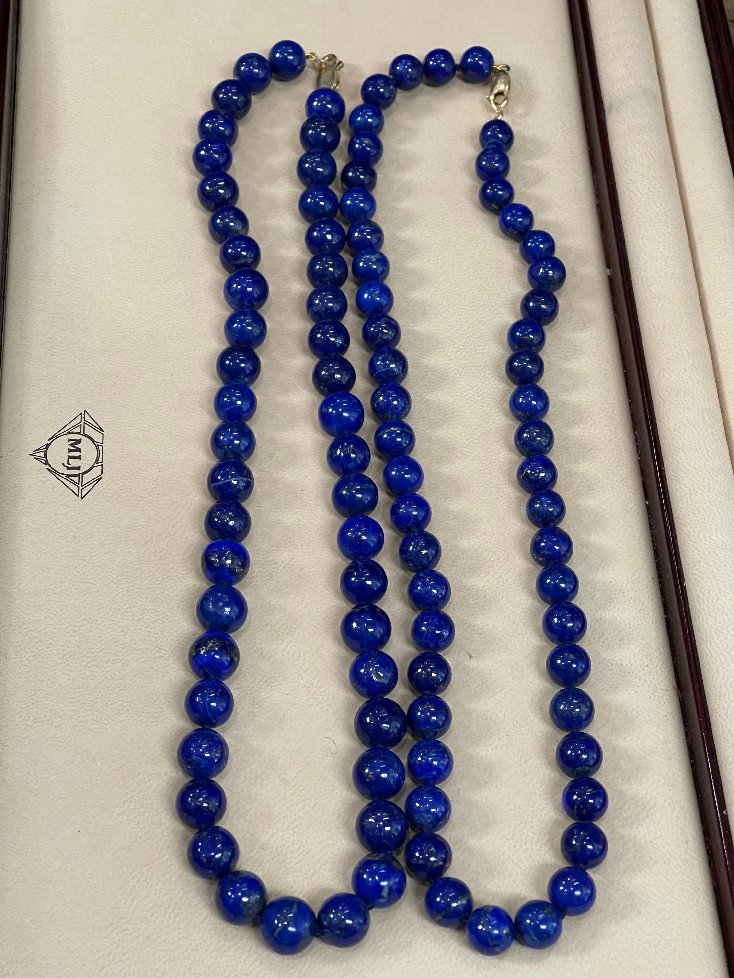 Einreihige Vintage-Halskette aus 14 Karat Gelbgold mit Lapislazuli und Hummer im Angebot 11