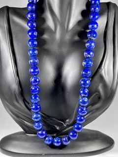 Einreihige Vintage-Halskette aus 14 Karat Gelbgold mit Lapislazuli und Hummer