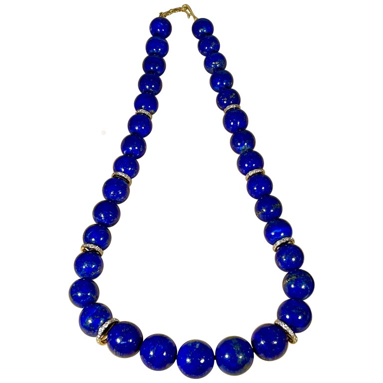 Designer Lapis Lazuli Stone Beaded Pendant Necklace