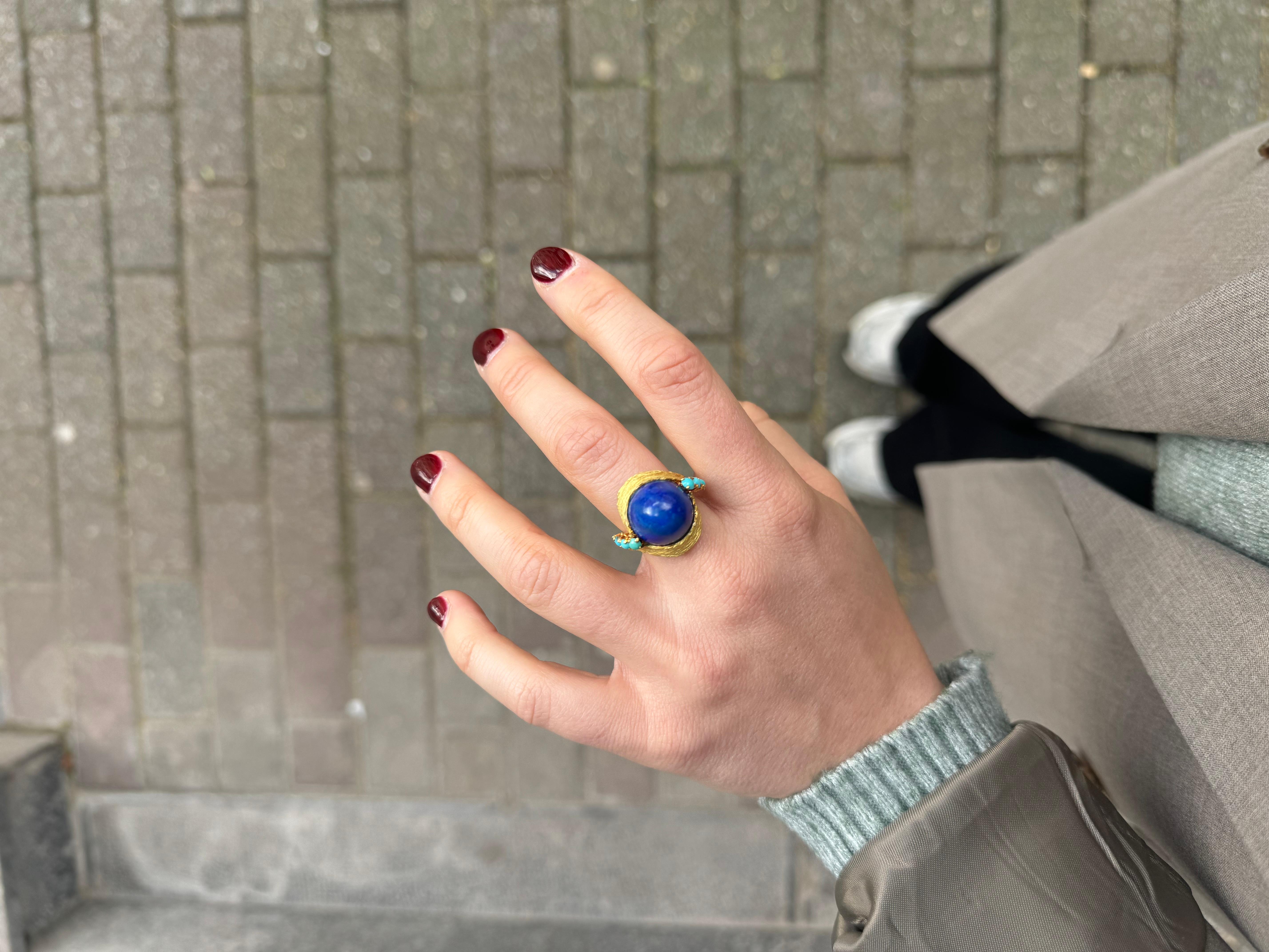 Anello di Lapislazzuli e turchese d'epoca in vendita 2