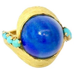 Anello di Lapislazzuli e turchese d'epoca