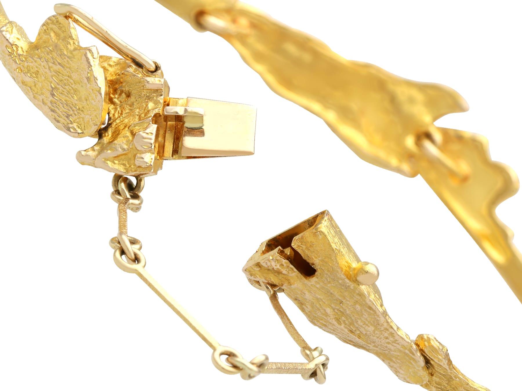 Vintage Laponnia 14k Yellow Gold Bracelet For Sale 1