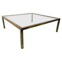 Vintage Large 1970s Brass Coffee Table