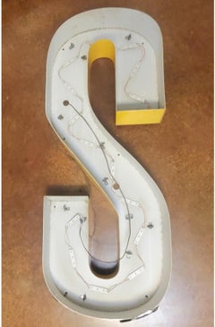 Vintage Large 1977 Architectural Salvage Sign Letter "S"
