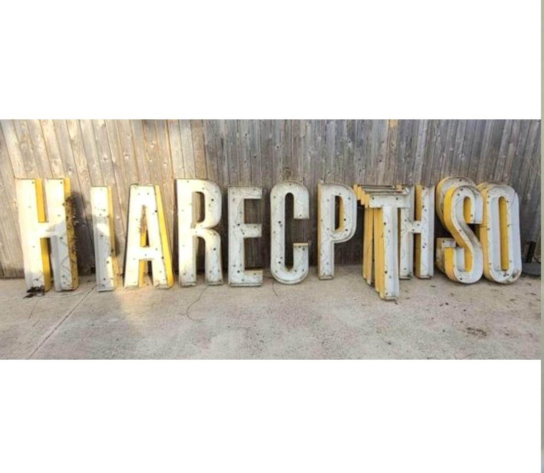Late 20th Century Vintage Large 1977 Architectural Salvage Sign Letter 