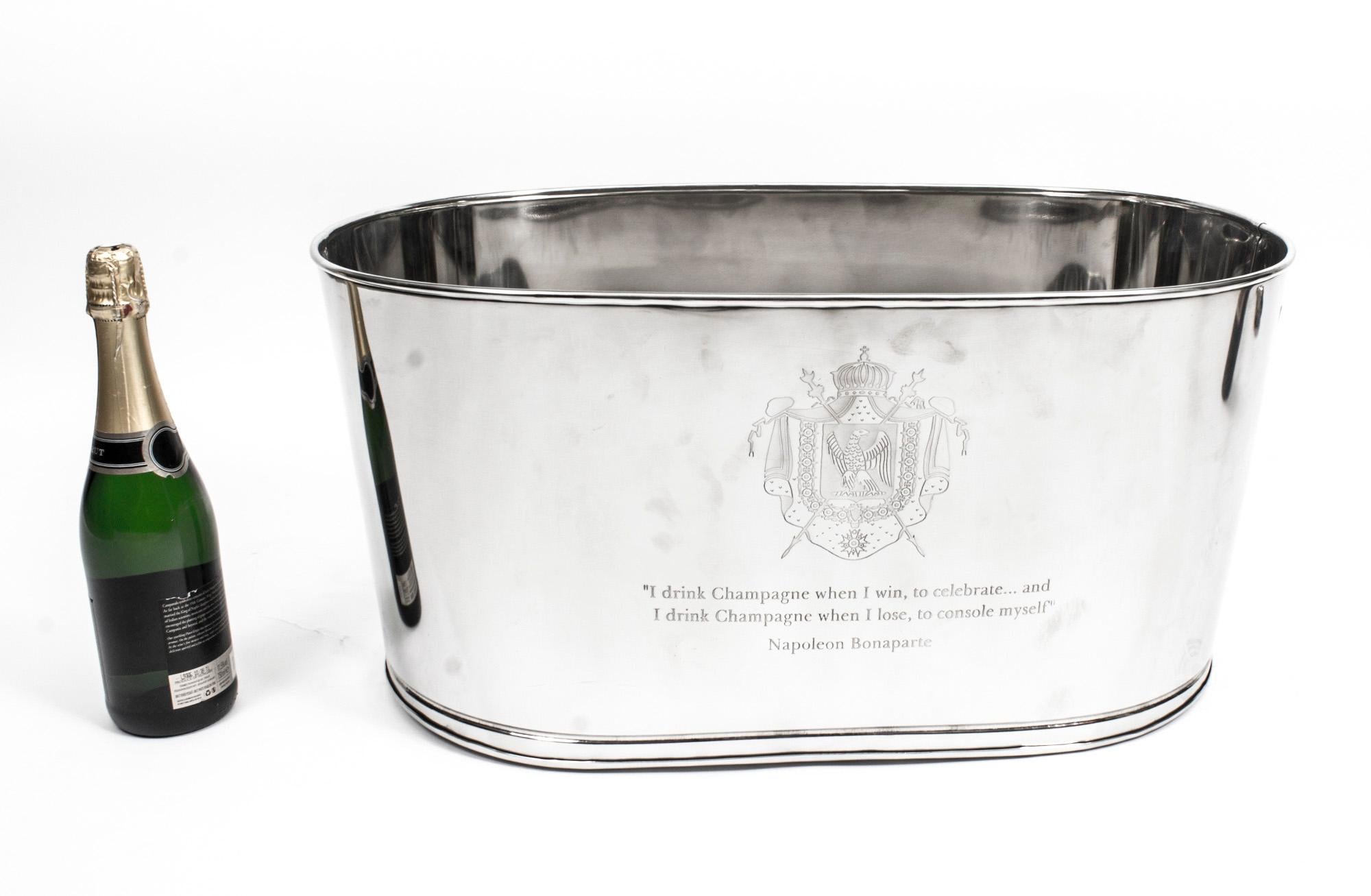 Vintage Large 8 Bottle Wine Champagne Cooler Ice Bucket 20th Century For Sale 3