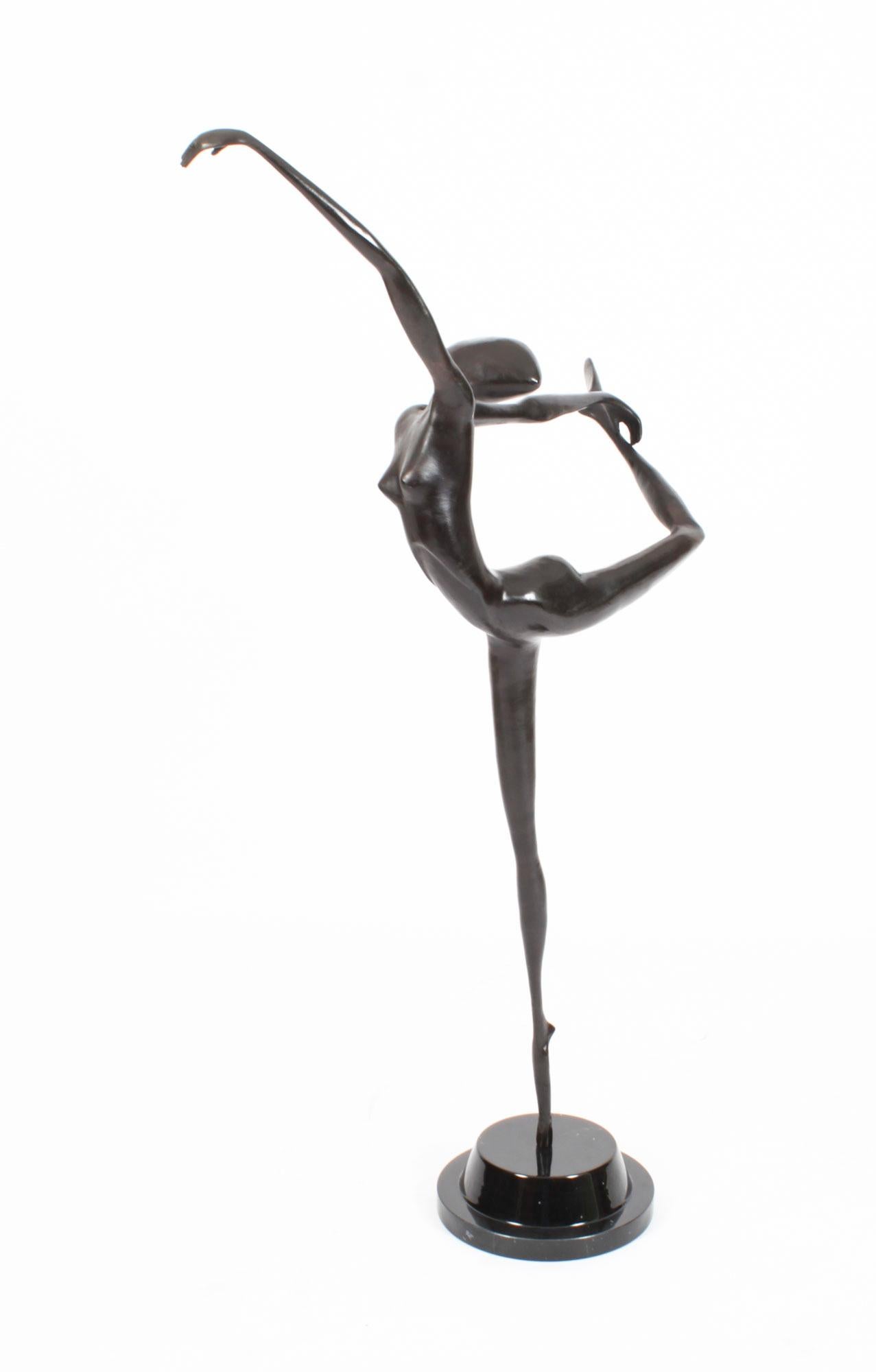 Vintage Large Abstract Bronze Sculpture of a Dancer 20th C For Sale 6