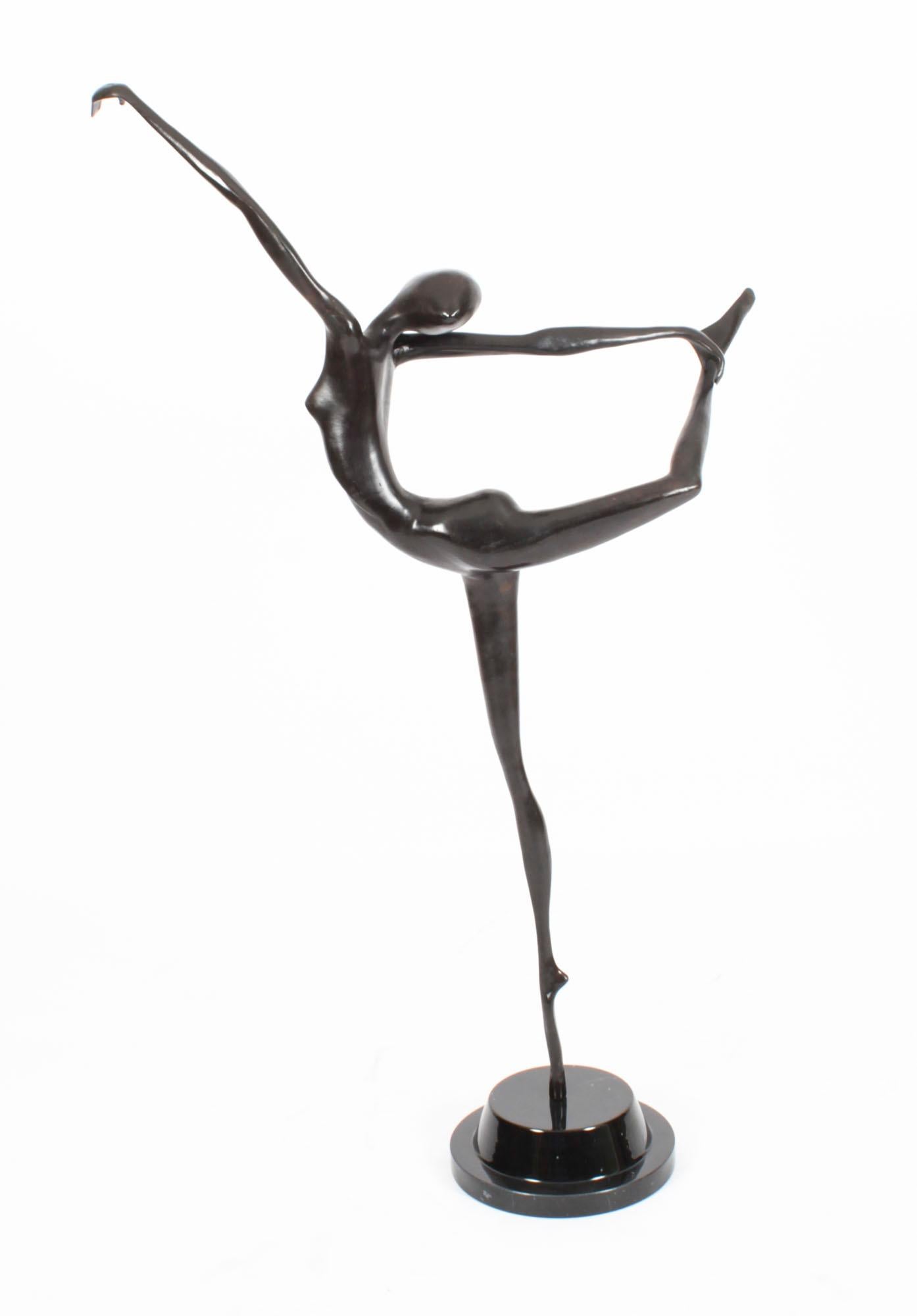 Vintage Large Abstract Bronze Sculpture of a Dancer 20th C For Sale 7