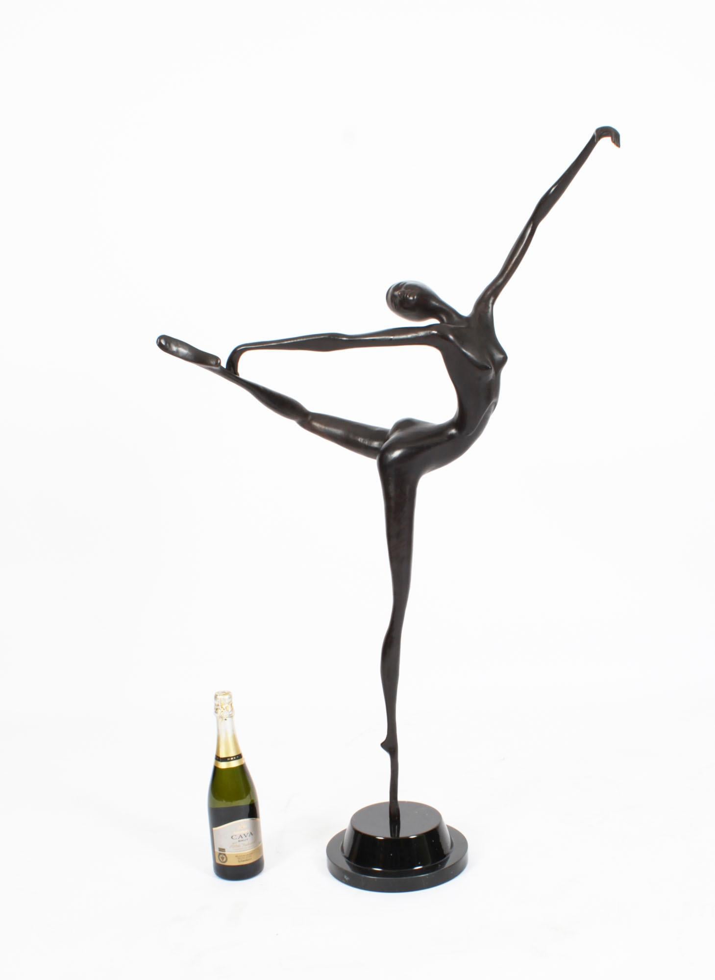 Vintage Large Abstract Bronze Sculpture of a Dancer 20th C For Sale 9