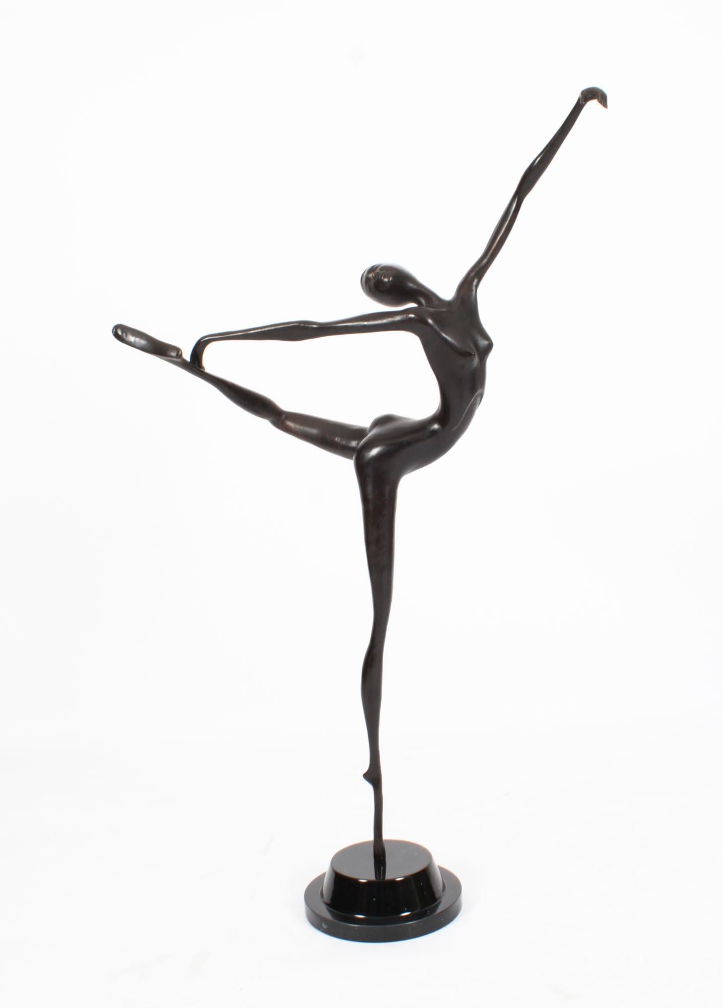 Vintage Large Abstract Bronze Sculpture of a Dancer 20th C For Sale 10