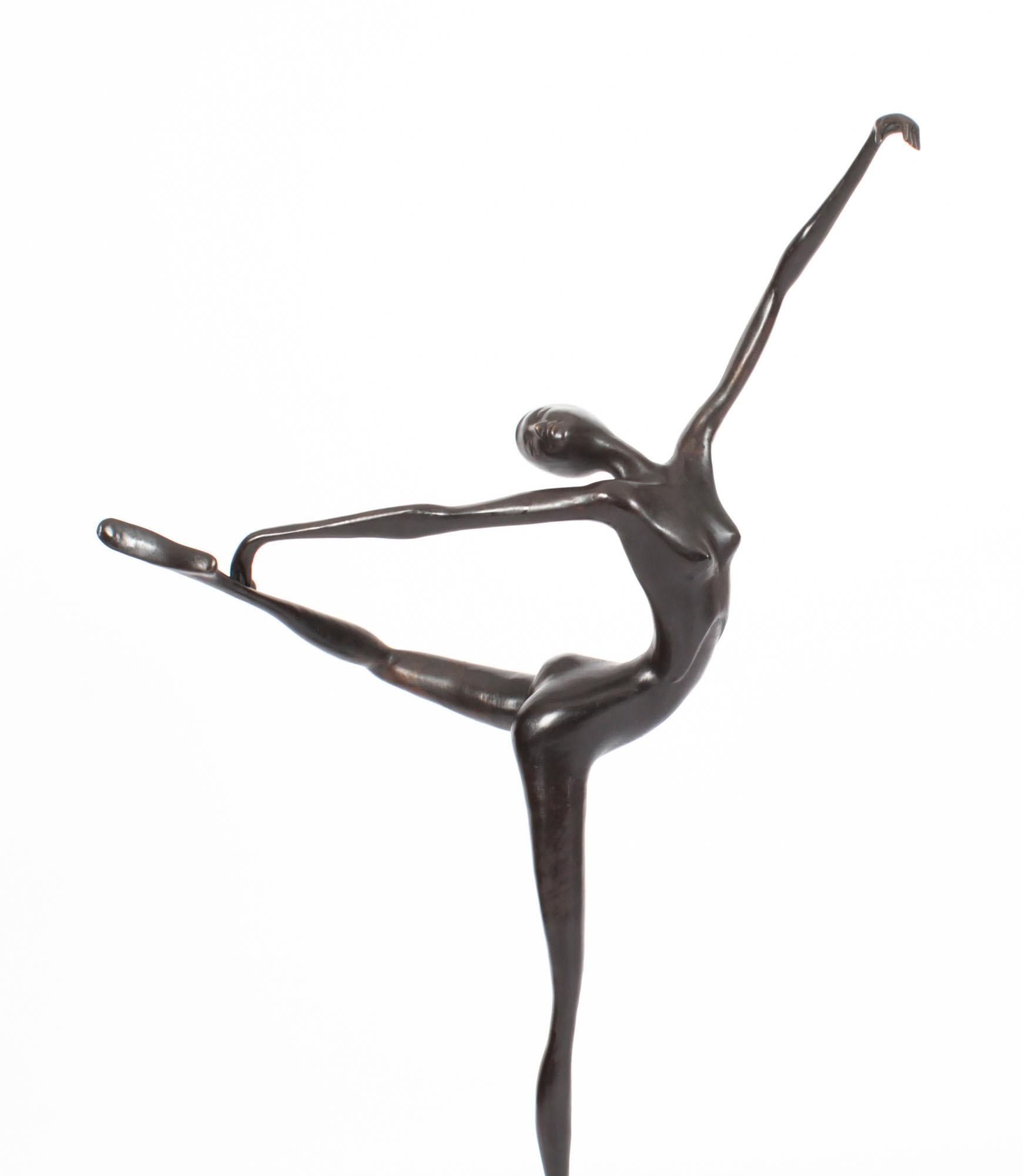Late 20th Century Vintage Large Abstract Bronze Sculpture of a Dancer 20th C For Sale