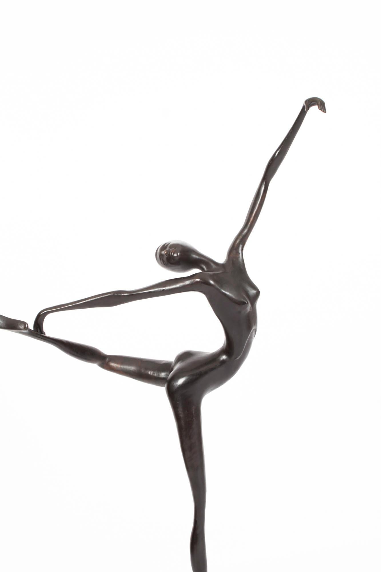 Vintage Large Abstract Bronze Sculpture of a Dancer 20th C For Sale 1