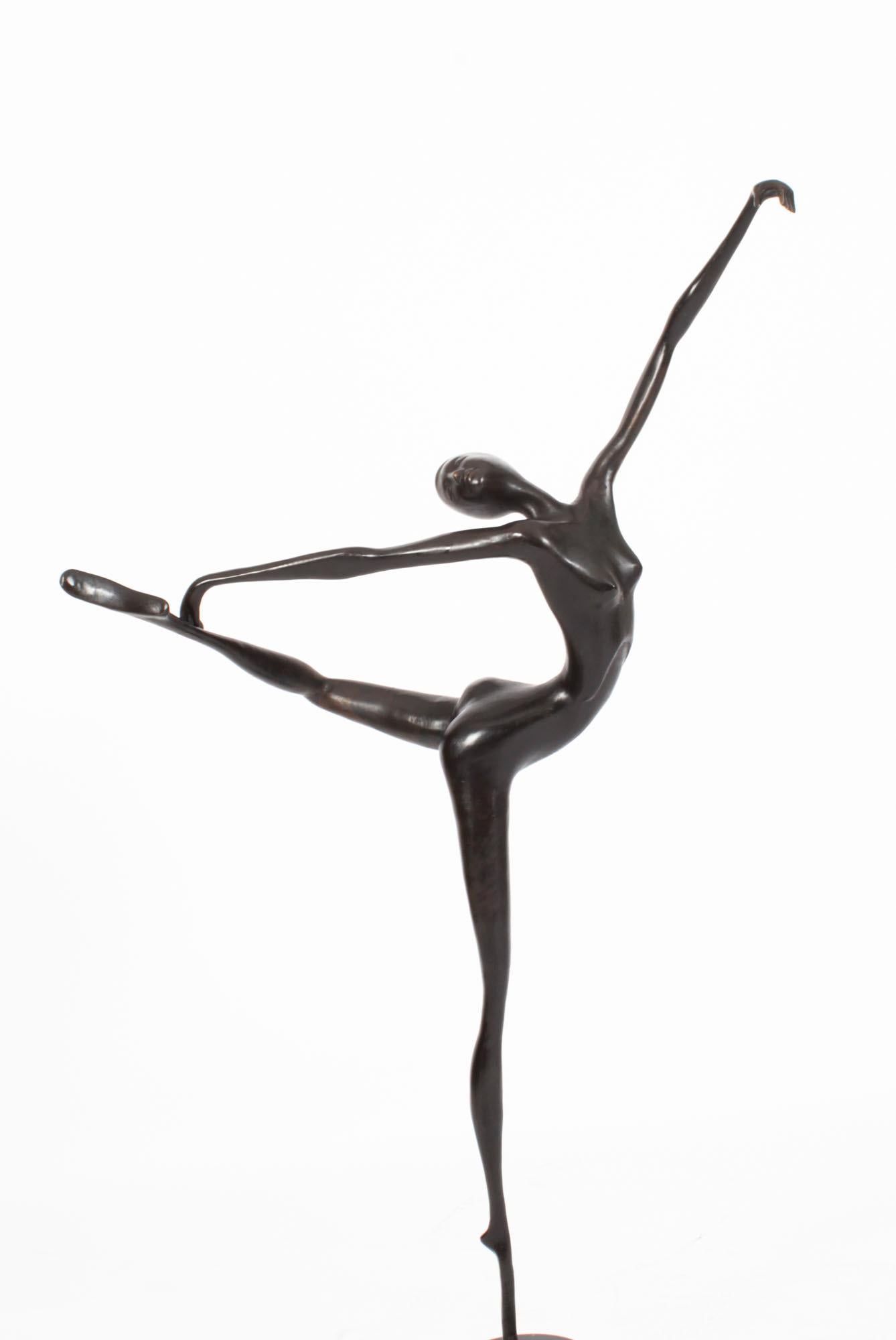 Vintage Large Abstract Bronze Sculpture of a Dancer 20th C For Sale 2
