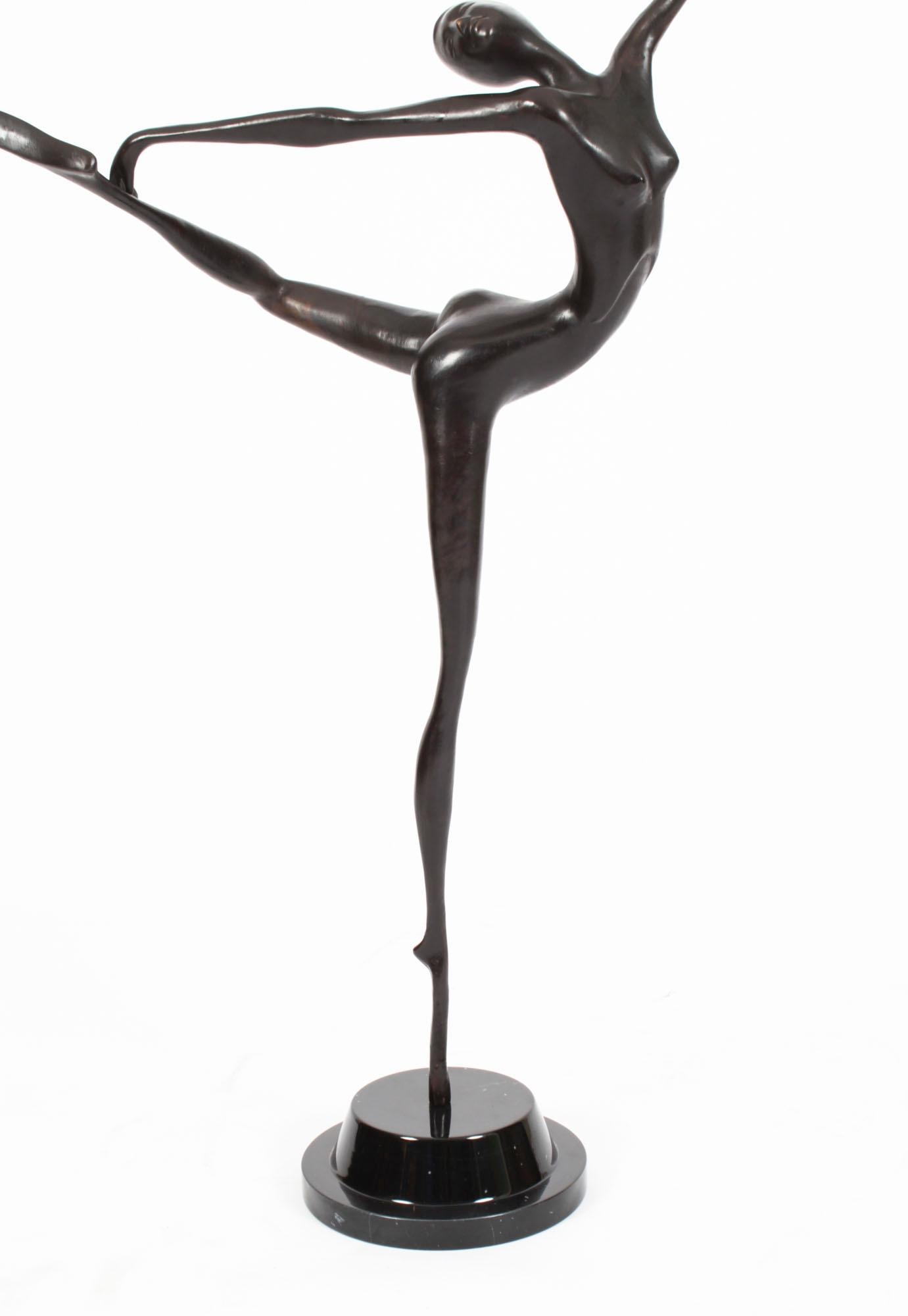 Vintage Large Abstract Bronze Sculpture of a Dancer 20th C For Sale 3