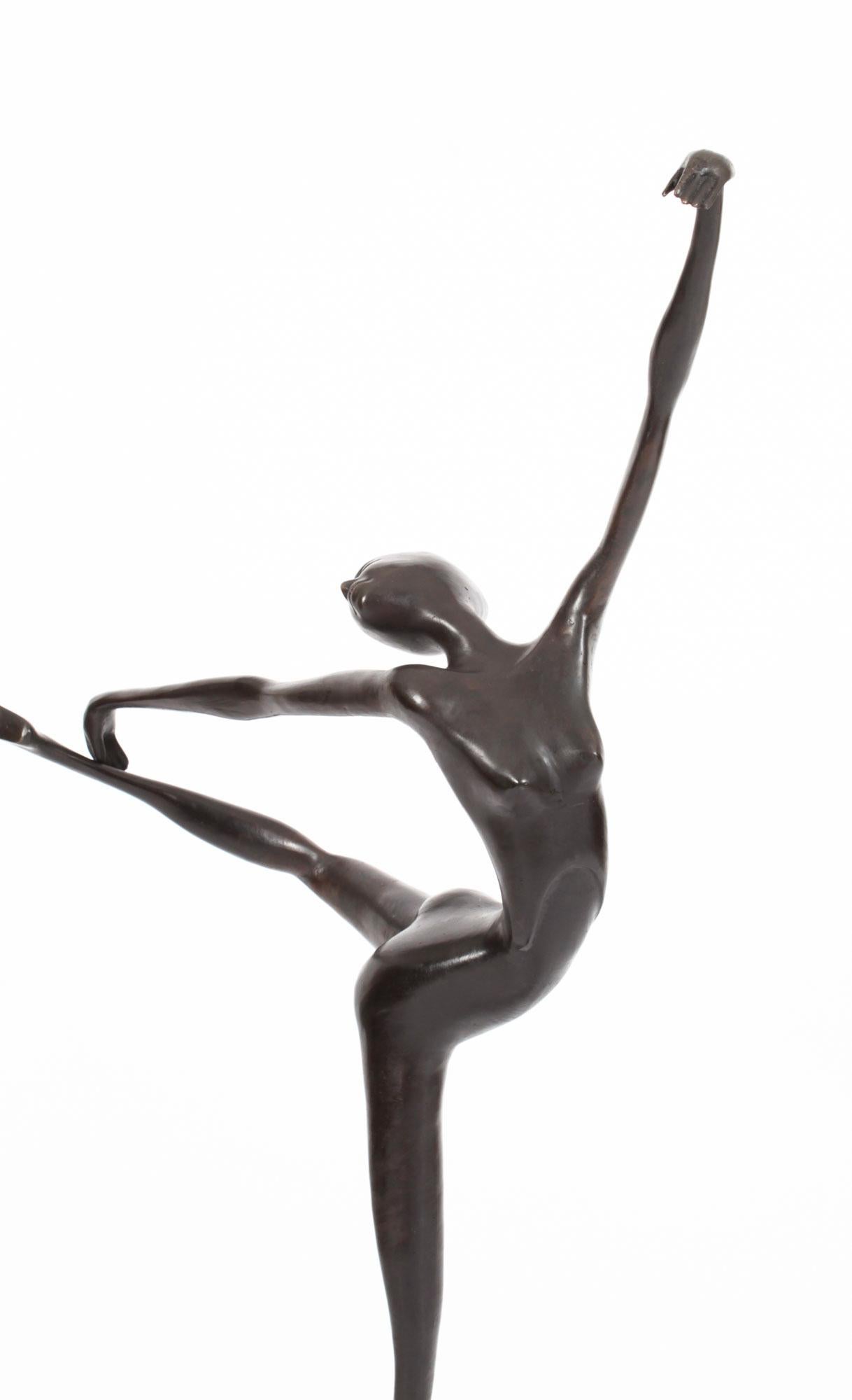 Vintage Large Abstract Bronze Sculpture of a Dancer 20th C For Sale 5