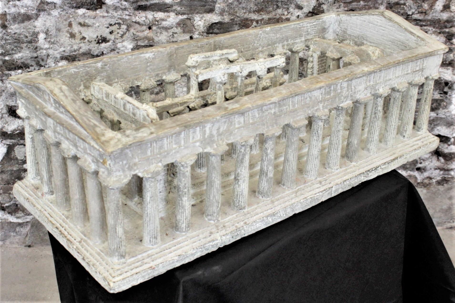 Classical Greek Vintage Large Ancient Greek Temple Ruins Architectural Model or Sculpture