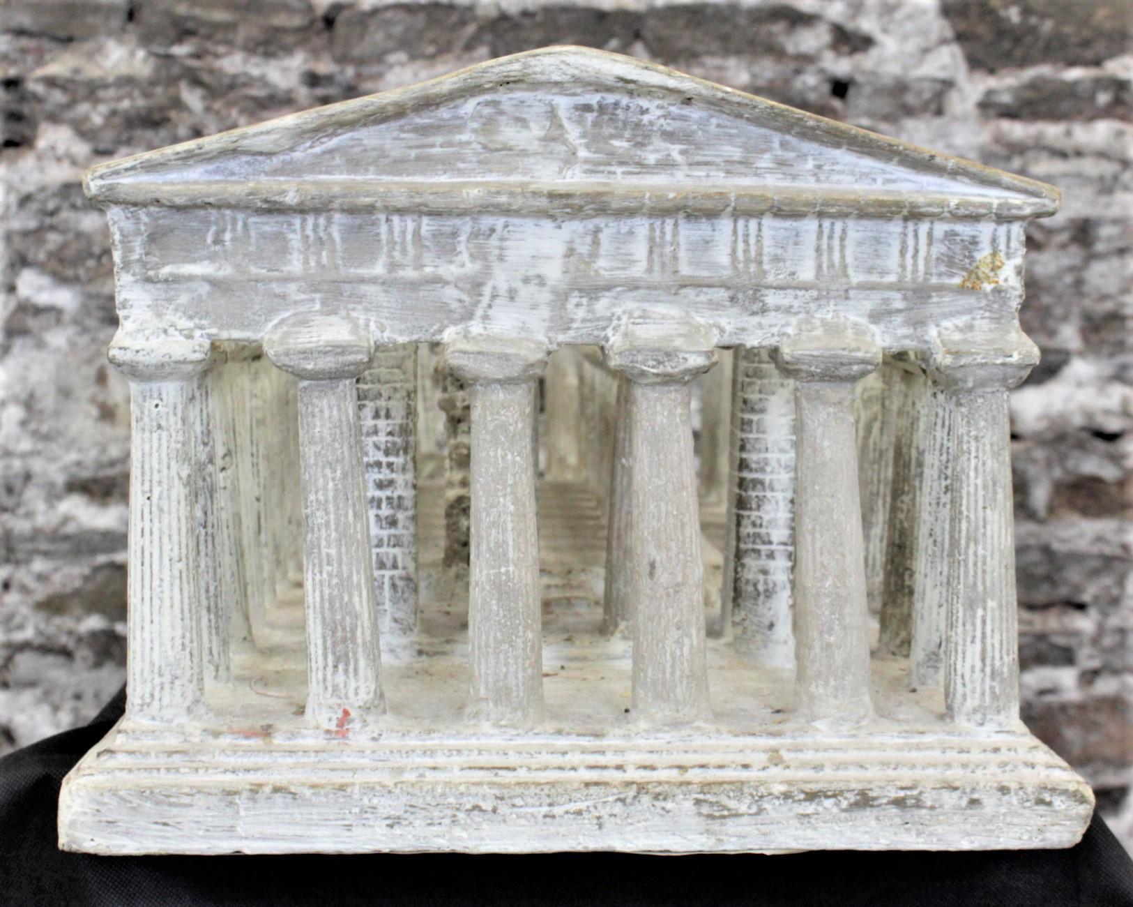 Cold-Painted Vintage Large Ancient Greek Temple Ruins Architectural Model or Sculpture